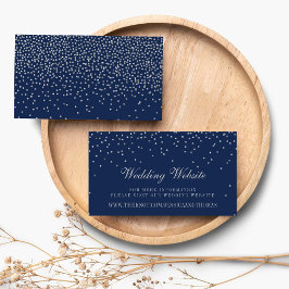 Website Navy Blue & Glam Silver Confetti Wedding Begleitkarte