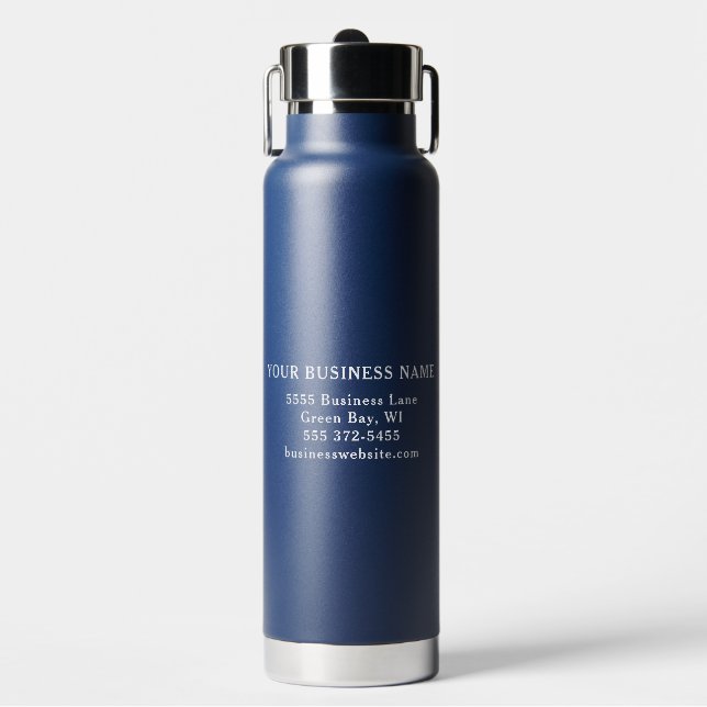 Website Navy für personalisierte Firmenlogo Trinkflasche (Vorderseite)