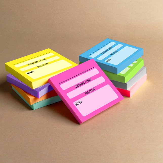 Website-Passwort-Post-it-Notizen (Blau) Post-it Klebezettel (Von Creator hochgeladen)