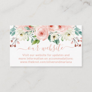 Website Peach White Floral Wedding Begleitkarte