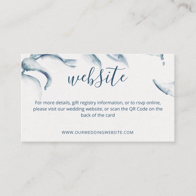 Website QR Code Blau Aquarell modern Begleitkarte (Vorderseite)