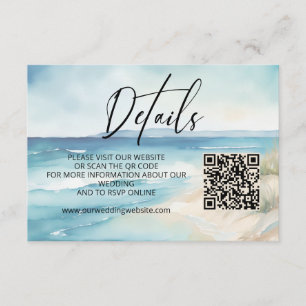 Website QR-Code für Hochzeiten von Wasserfarben am Begleitkarte