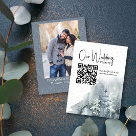 Website QR-Code für Snow Forest Winter Wedding Begleitkarte
