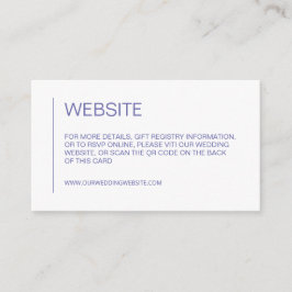 Website QR Code minimale periwinkle einfache Hochz Begleitkarte