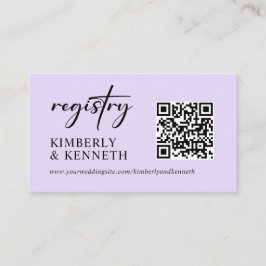 Website QR Code Registry Lila Lavendel Wedding Begleitkarte