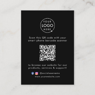 Website   QR Code Scan Me Modern Black Visitenkarte