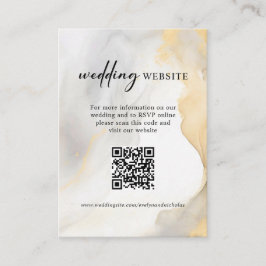 Website QR Code UAWG Gold Gray Floral Wedding Begleitkarte
