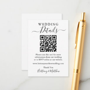 Website QR zu Minimalistischen einfachen Hochzeitd Begleitkarte