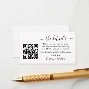 Website QR zu modernen kalligraphischen Hochzeitss Begleitkarte