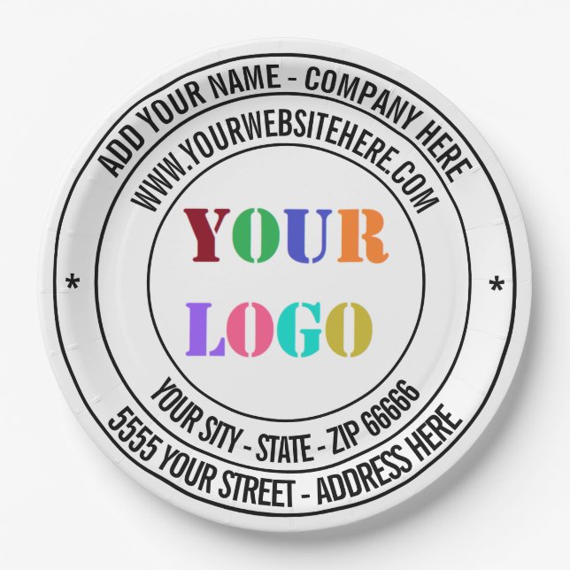 Website-Teller für benutzerdefinierte Textbenennun Pappteller (Vorderseite)