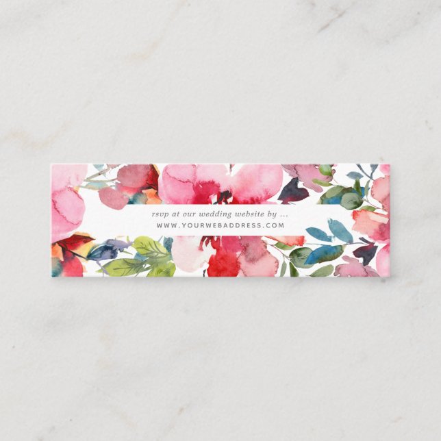 Website "UAWG" für Wasserfarben-Frühlingsblumen Mini Visitenkarte (Vorderseite)