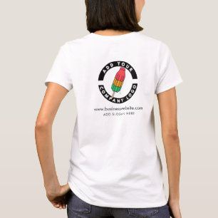 Website-URL und Slogan für Unternehmen hinzufügen T-Shirt