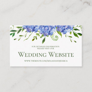 Website von Blue Hydrangeas Wedding Begleitkarte