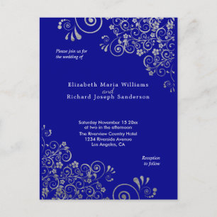 Website von Chic Blue Grey Wedding Invitation UAWG Postkarte