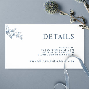 Website von Chic White and Blue Wedding / Details Begleitkarte