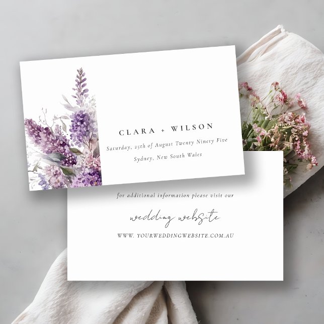 Website von Dusky Lilac Green Hütte Floral Wedding Begleitkarte (Von Creator hochgeladen)