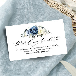 Website von Dusty Blue Navy Champagne Ivory Weddin Begleitkarte