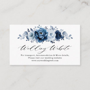 Website von Dusty Blue Slate Navy, Blumengestein Begleitkarte