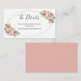 Website von Dusty Pink Boho Floral Geometric Weddi Begleitkarte