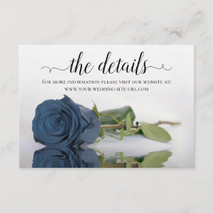 Website von Dusty Steel Blue Rose Wedding Details Begleitkarte