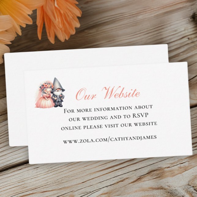 Website von Garden Gnome Woodland Orange Wedding Begleitkarte (Von Creator hochgeladen)