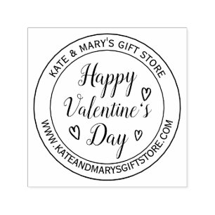 Website von Happy Valentine's Day Business Name Permastempel