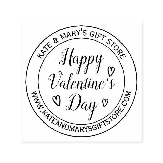 Website von Happy Valentine's Day Business Name Permastempel (Design)
