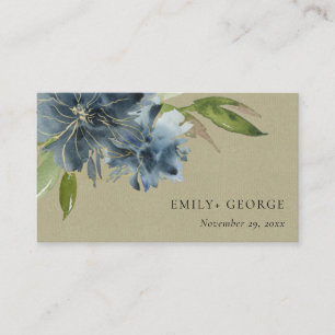 WEBSITE VON KRAFT BLUE GREEN GOLD FLORAL WEDSITE VISITENKARTE