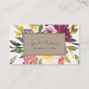 WEBSITE VON KRAFT YELLOW BLUSH BURGUNDY FLORAL WED VISITENKARTE