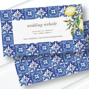 Website von Lemon Foliage Blue Mediterranean Weddi Begleitkarte