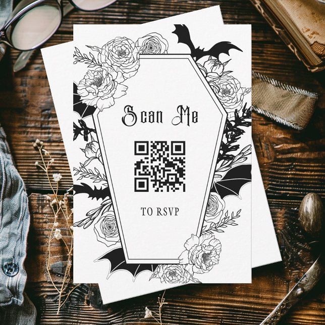 Website von Moody Gothic Wedding QR Code RSVP Karte (Von Creator hochgeladen)