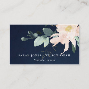 WEBSITE VON NAVY BLUSH GOLD FLORAL WATERCOLOR WEDS VISITENKARTE
