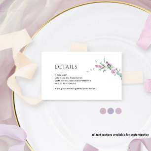 Website von Pastel Floral Wedding / Details Begleitkarte