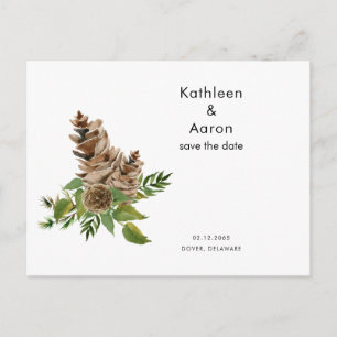 Website von Pine Cones Wedding Save the Date II Ankündigungspostkarte