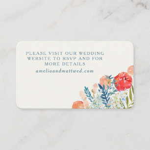 Website von Vintag Watercolor Florals Boho Wedding Begleitkarte