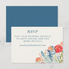 Website von Vintag Watercolor Florals Boho Wedding RSVP Karte