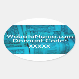 Website-Werbeaktion mit Discount-Code-Option Ovaler Aufkleber