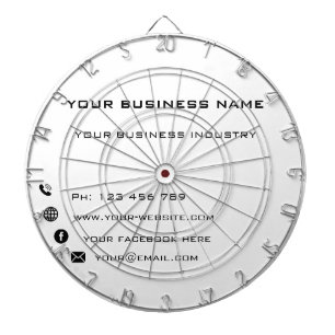 Website zu Firmennamen Info Werbedatentafel Dartscheibe