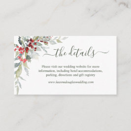 Website zu Winterberries Foliage Wedding Details Begleitkarte