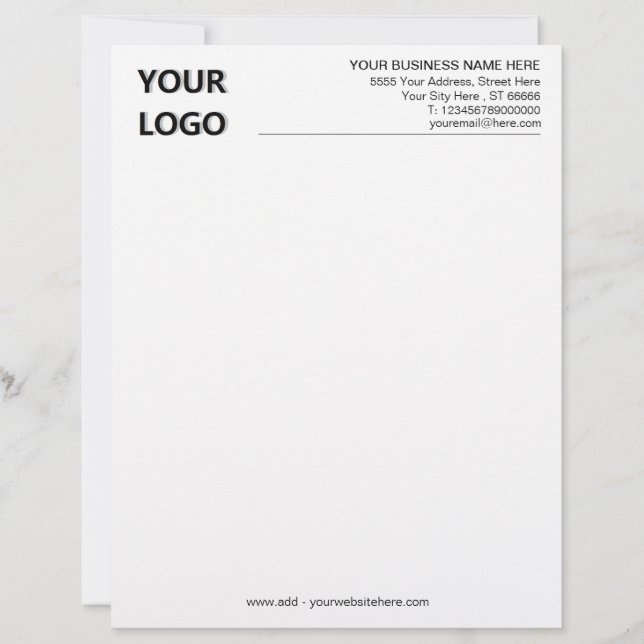 Website zum Firmenbriefnamen Logo Briefbogen (Vorderseite)