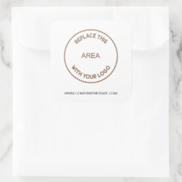 Website zum Firmenlogo Quadratischer Aufkleber