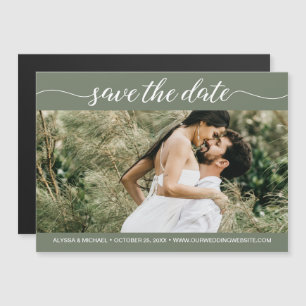 Website zum grünen Skript-Foto Save the Date Magneteinladung
