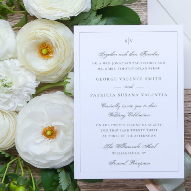 Website zum Hochzeitsschreiben von Sage Green Gera Einladung (Von Creator hochgeladen)