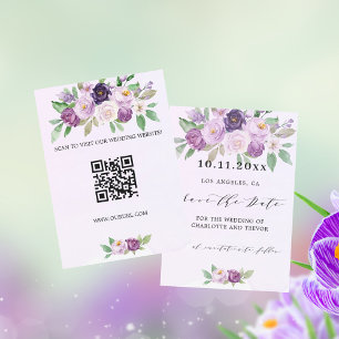 Website zum Hochzeitsstichtag für violette Blume Q Save The Date