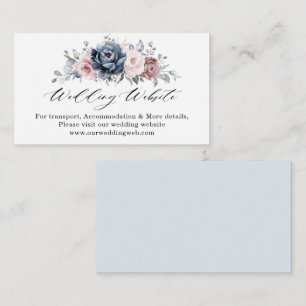Website zum Hochzeitstag von Dusty Blue Mauve Rose Begleitkarte