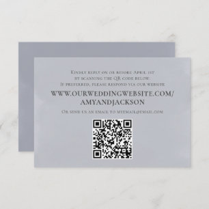 Website zum Minimalistischen einfachen Blue-QR-Cod RSVP Karte