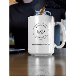 Website zum personalisierten Firmenlogo Zweifarbige Tasse