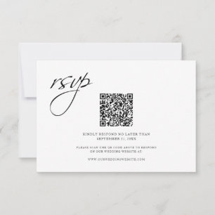 Website zum QR-Code für einfache Hochzeiten RSVP Karte