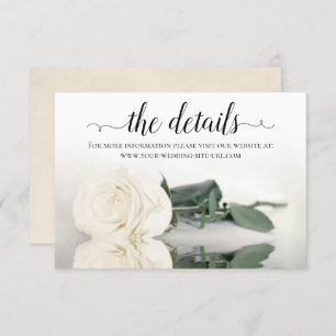 Website zum Thema Hochzeiten mit weißer Rose Begleitkarte
