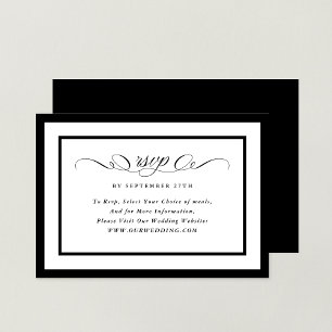 Website zur formalen Kalligrafie-Schwarz-Gerahmt-H RSVP Karte